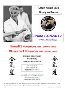 Stage Bruno Gonzalez 6D Week-end 2-3 Novembre 2024 @ COSEC FAVIER