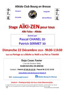 Stage Aiki-Zen Dimanche 22 Décembre 2024 @ COSEC FAVIER