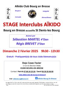 Stage Interclubs Bourg-St Denis Dimanche 2 Février 2025 @ COSEC FAVIER