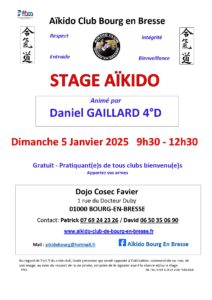 Stage mensuel Dimanche 5 Janvier 2025 Daniel GAILLARD 4D @ COSEC FAVIER